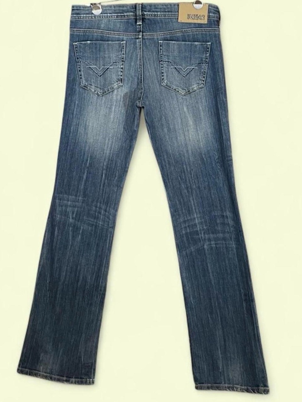 Y2K Buffalo David Bitton Kristina Low Rise Loose Jeans 28 Rhinestone Pockets - Picture 6 of 8